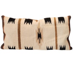 Fantastic Navajo Weaving Bolster Pillow w/ Cream Ground