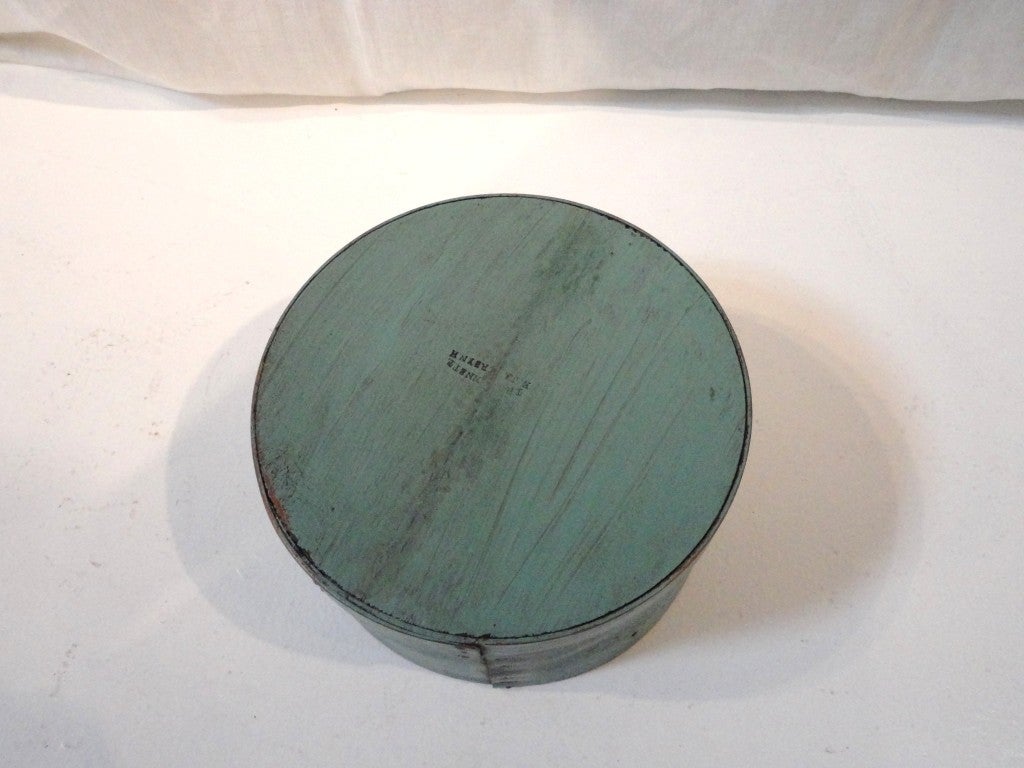 Large 19thc Original Blue Painted Pantry Box/Signed
