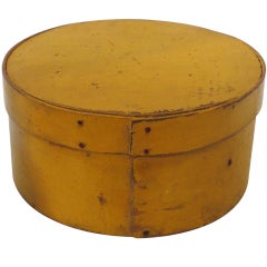 19THC Original Yellow  Polychrome Painted Large  Pantry Box