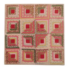 Early 19thc Cotton Log Cabin Crib Quilt from Pennsylvania/ mount