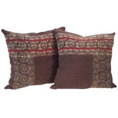 Antique Pair of 19THC Amish Buggy Throw Pillows