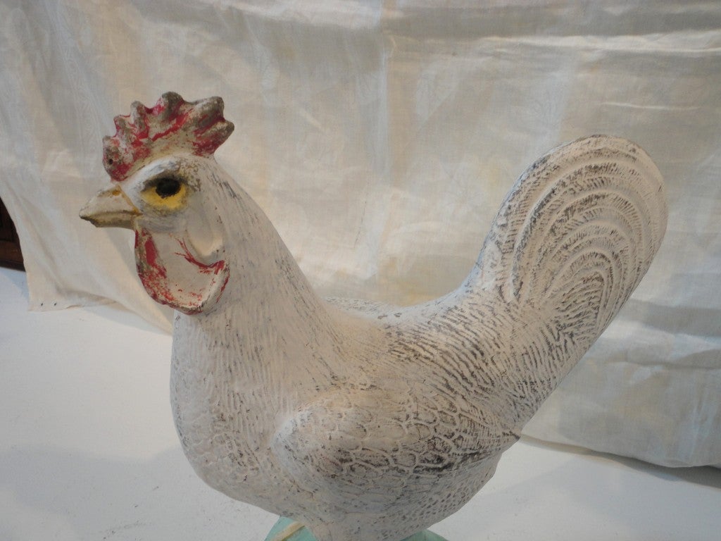 vintage concrete chicken