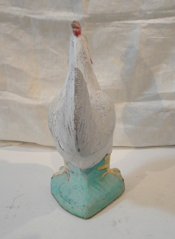Mid-20th Century Fantastic 1930'S  Original Painted Concrete Folky  Rooster