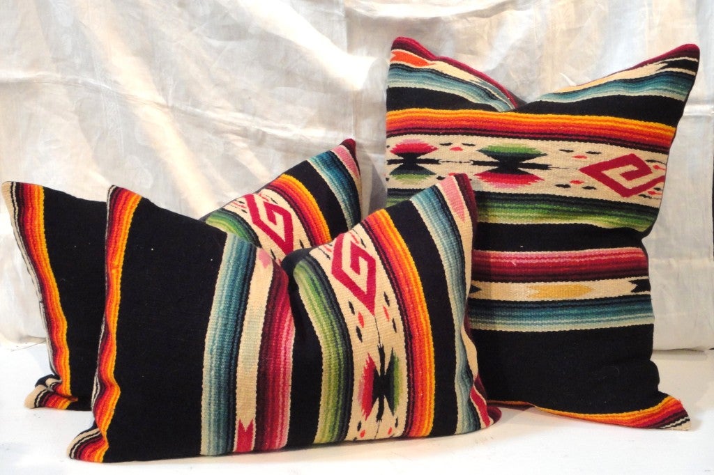 Fantastic Hand Woven Mexican Indian Sarape Pillows