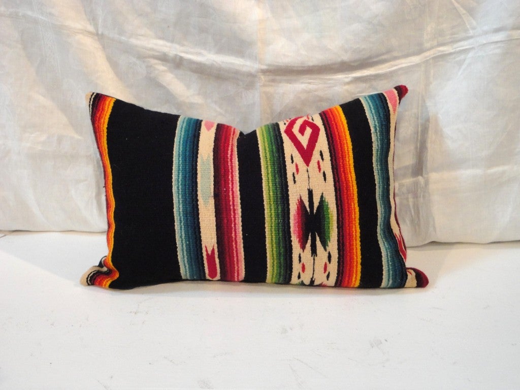 Mid-20th Century Fantastic Hand Woven Mexican Indian Sarape Pillows