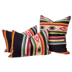 Vintage Fantastic Hand Woven Mexican Indian Sarape Pillows