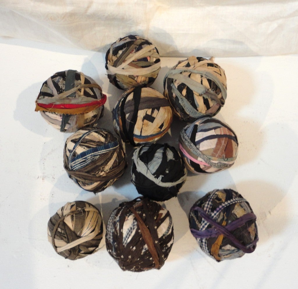 19th Century Collection of  Ten Early 19THC  Rag Balls From Pennsylvania