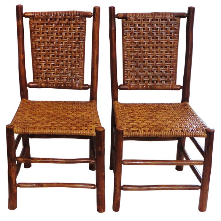 Pair of 1930'S Old Hickory Side Chairs