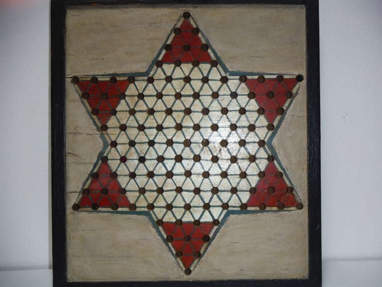 19th C. Original Painted Game Board In Excellent Condition In Los Angeles, CA