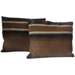 Pair of Navajo Saddle Blanket Striped Pillows