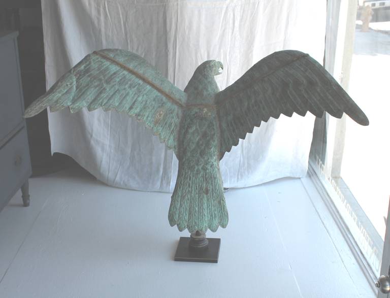 American 19th Century Monumental Eagle Weather Vane on Iron  Stand