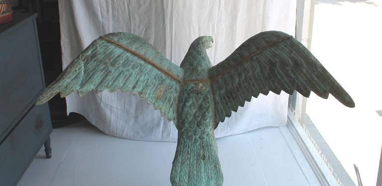 19th Century Monumental Eagle Weather Vane on Iron  Stand In Excellent Condition In Los Angeles, CA