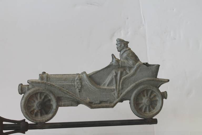 American Early 20th Century Car and Driver Lightning Rod Weathervane