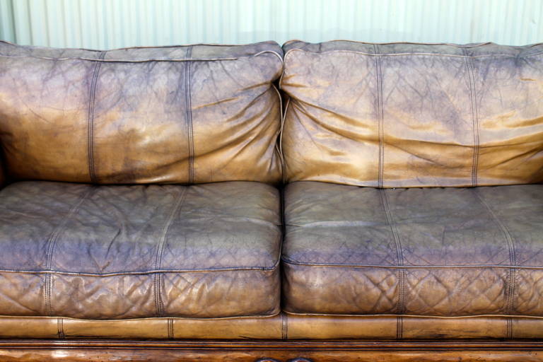 how to distress leather sofa