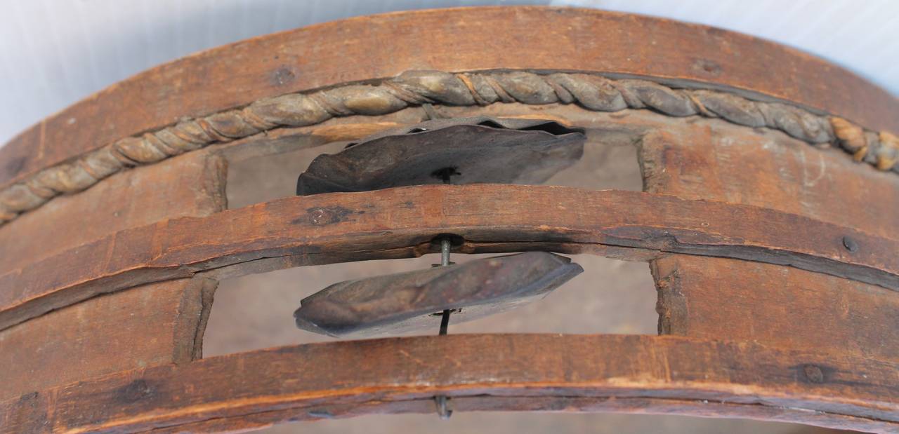 Cowhide Early 19th Century  American Tambourine from New England