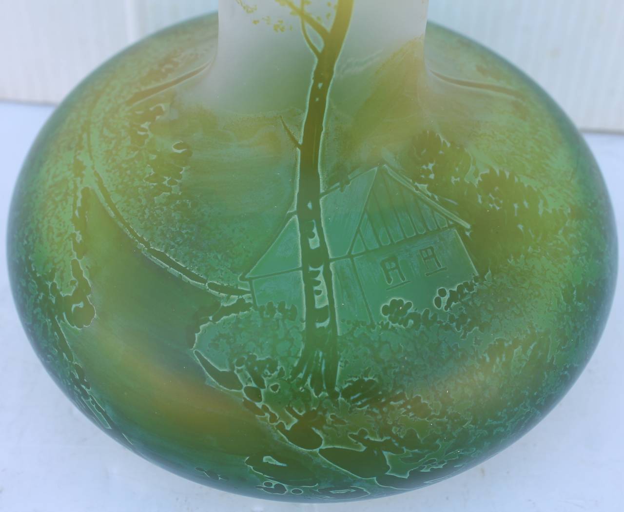 Art Nouveau Rare 19th Century Art Glass Vase