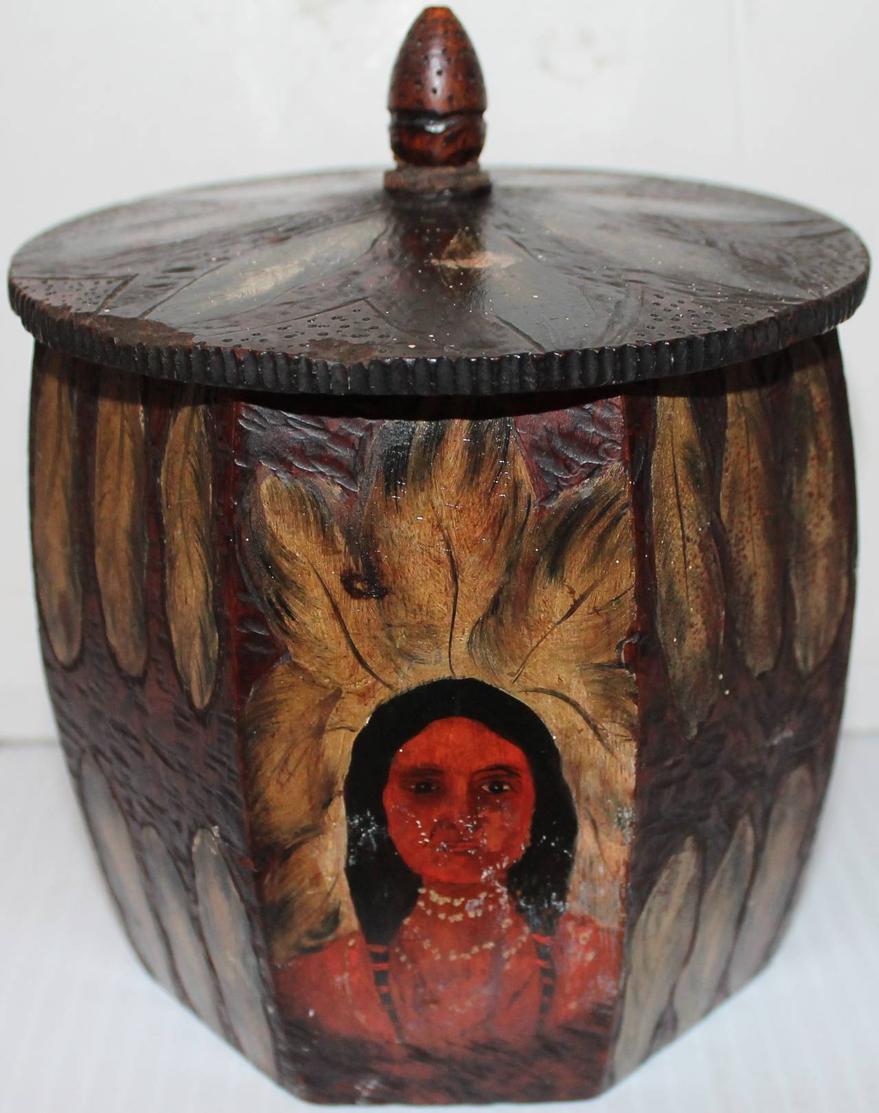 Hand-Painted and Carved Indian Humidor