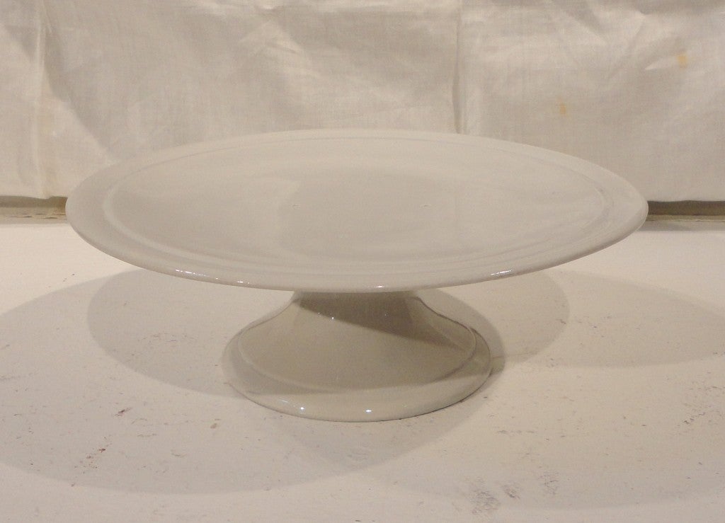 Rare 19thc Ironstone Cake Plate With Great Simple Form