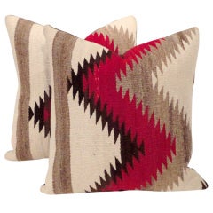 Pair of Early Navajo Indian Weaving Pillows