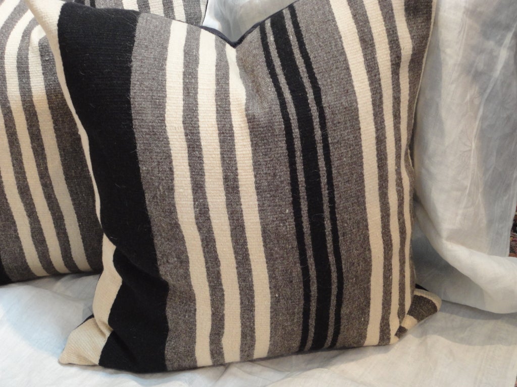 Pair of Indian Weaving Pillows From a Saddle Blanket