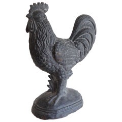 Early & Rare 19THC  Heavy Lead Rooster Door Stop