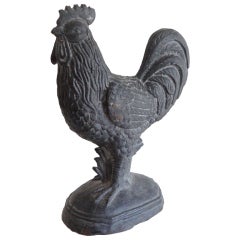 Early & Rare 19THC Heavy Lead Rooster Door Stop