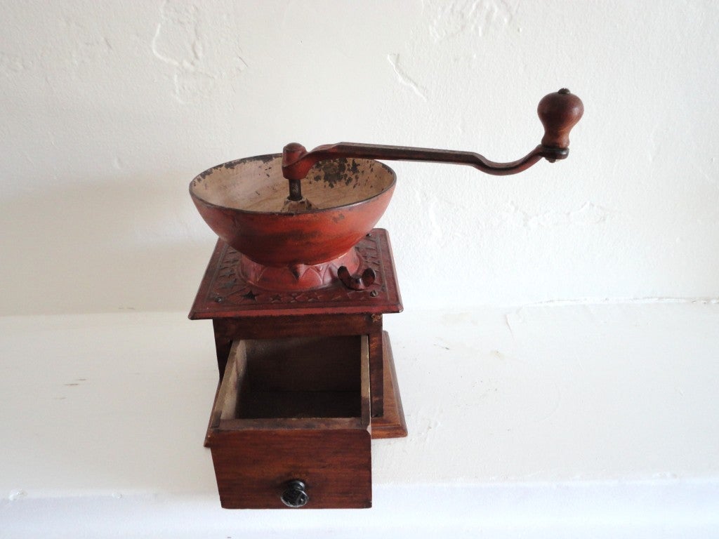 American Fantastic Large Tabletop Coffee Grinder with Original Salmon Paint