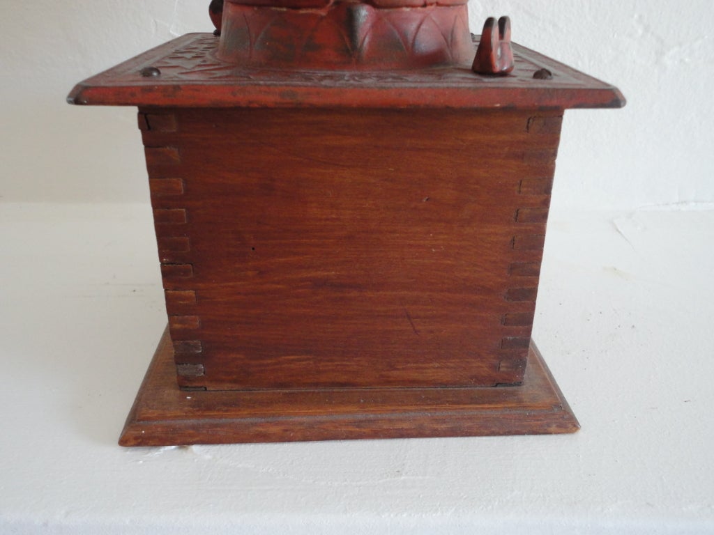 Iron Fantastic Large Tabletop Coffee Grinder with Original Salmon Paint