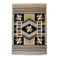 Fantastic Geometric Chamayo Indian Weaving w/ Original Fringe
