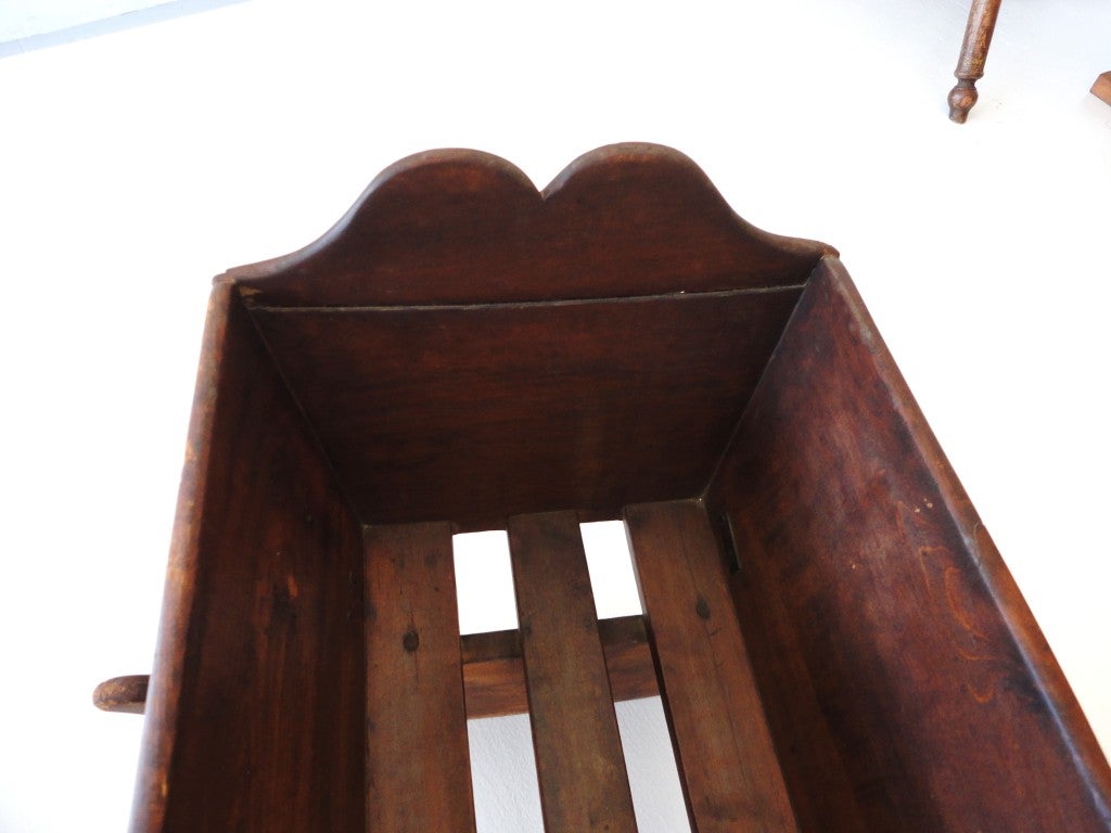 20th Century Fantastic Early 19thc  Walnut Cradle From Lancaster, Pennsylvania