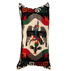 Large Chimayo Indian Weaving Bolster Pillow, Extra Large