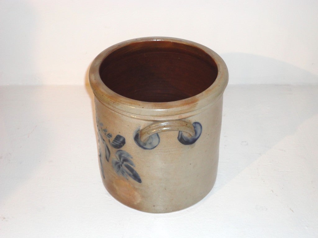 19thc Blue Decorated Double Handled Crock/signed & Reading, pa. 5