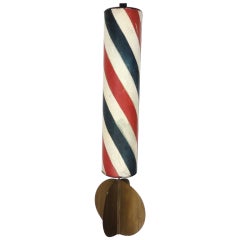 19th Century Original Patriotic Barber Pole/Whirligig in Tin