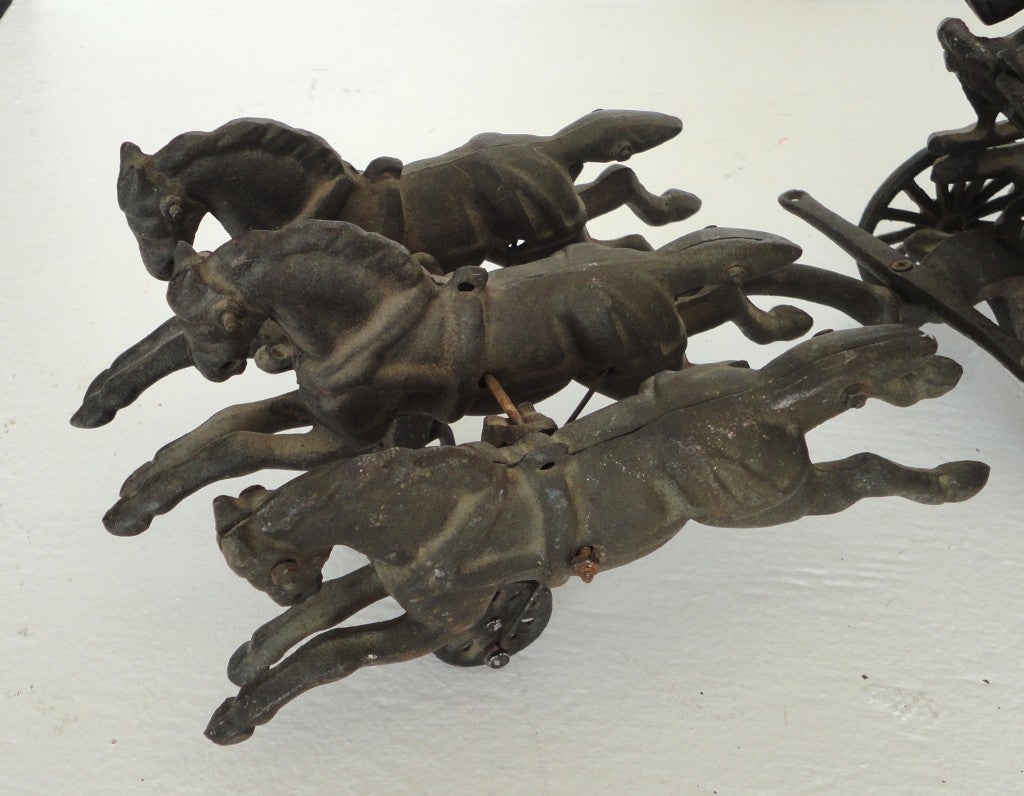 Fantastic Late 19thc Horse & Ladder's Cast Iron Toy