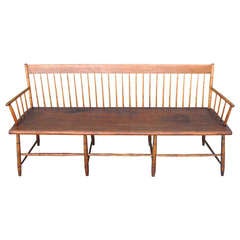 Antique Bamboo-Turned Windsor Settee