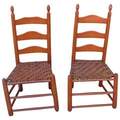 Pair of Shaker Style Ladderback Chairs 10