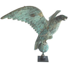 Antique 19th Century Monumental Eagle Weather Vane on Iron  Stand