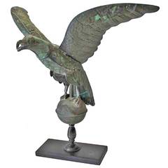 Fantastic Mounted 19th Century Full Body Eagle Weather Vane 5