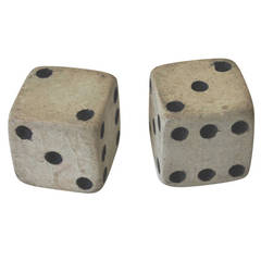 Amazing Pair of Original Painted Carnival  Shelf Dice