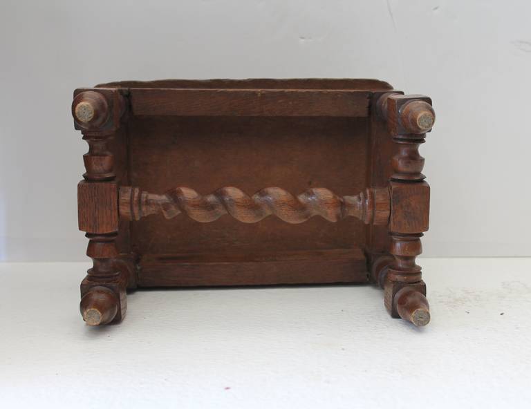 Hand-Carved 19th Century English Foot Stool 3