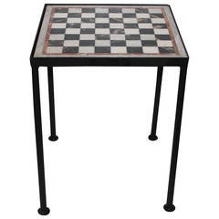 Black and White Marble Game Board Table