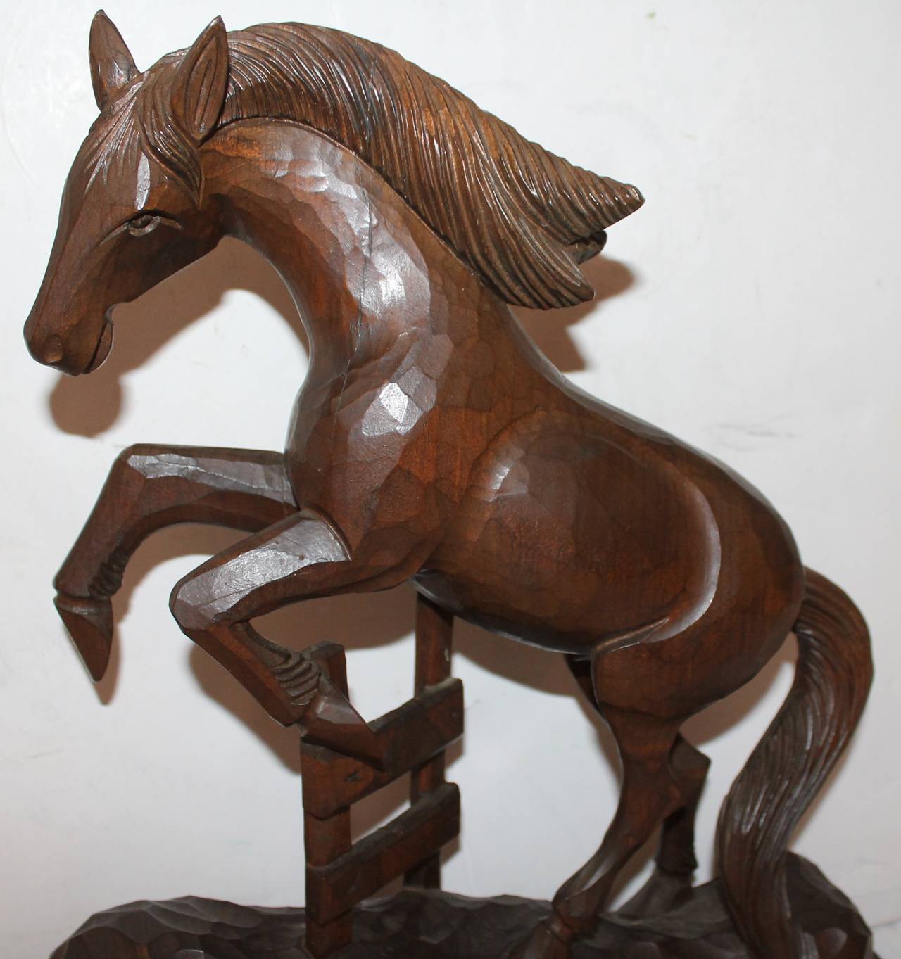 wood horse carving