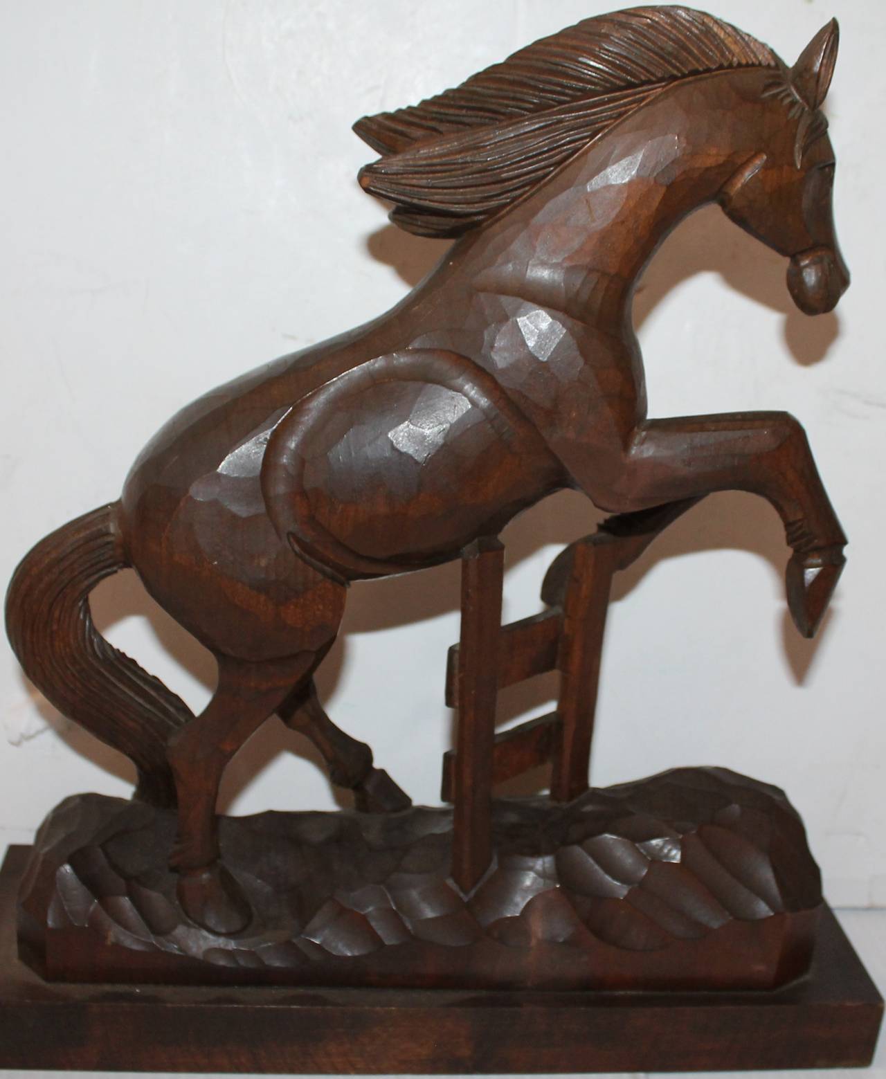 Adirondack Amazing Hand-Carved Wood Horse For Sale