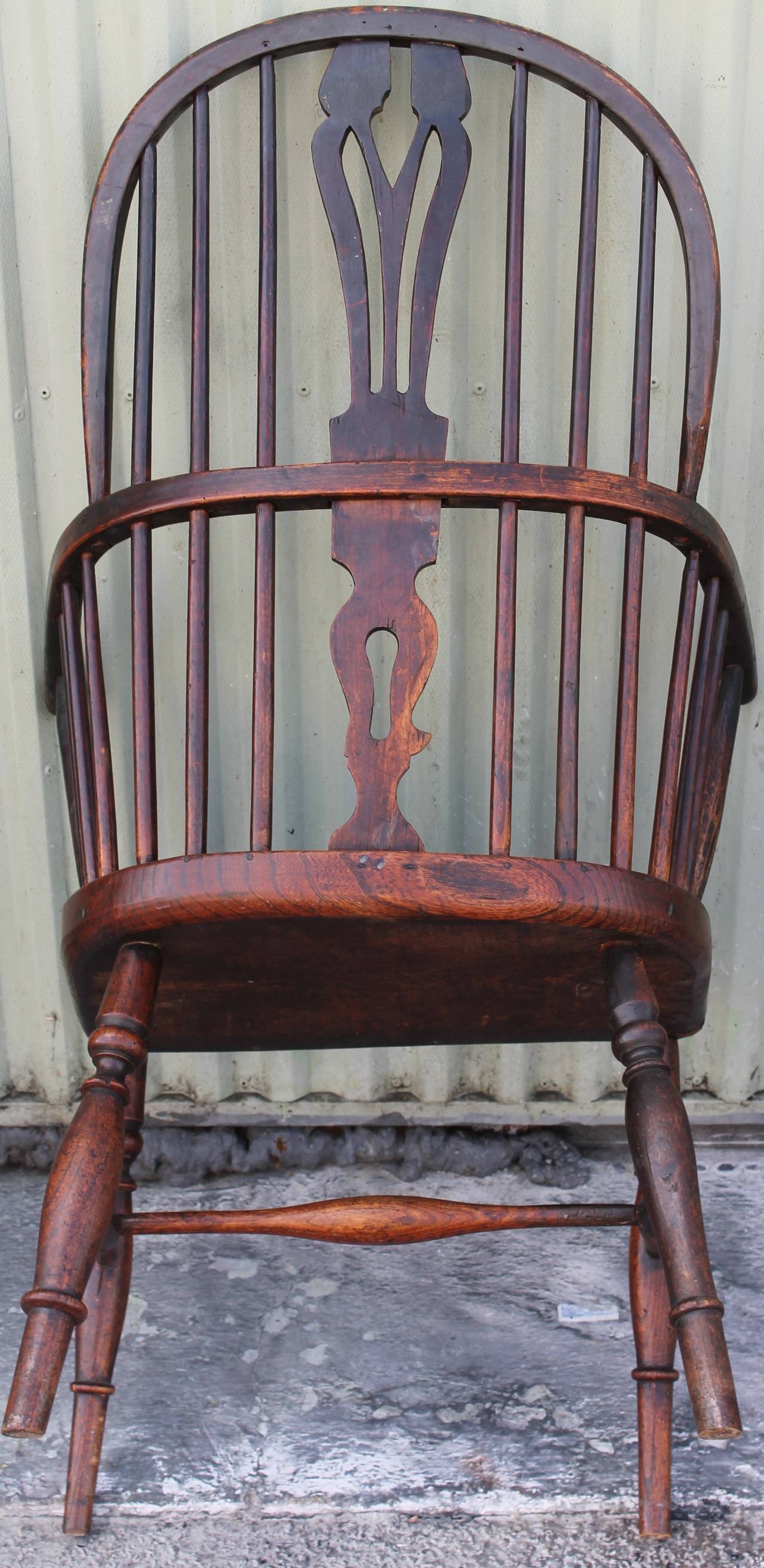 Amazing  Pair of 18Thc English Extended Arm Windsor Chairs 2