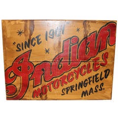 Original Painted Handmade Indiana Motorcycles Trade Sign