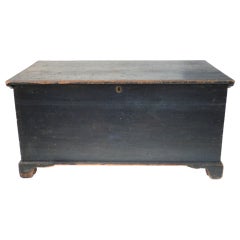 Early 19thc Original Blue Painted Blanket Chest From Pennsylvania