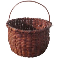 Antique Fantastic Early 19thc Hand Made Miniature Basket