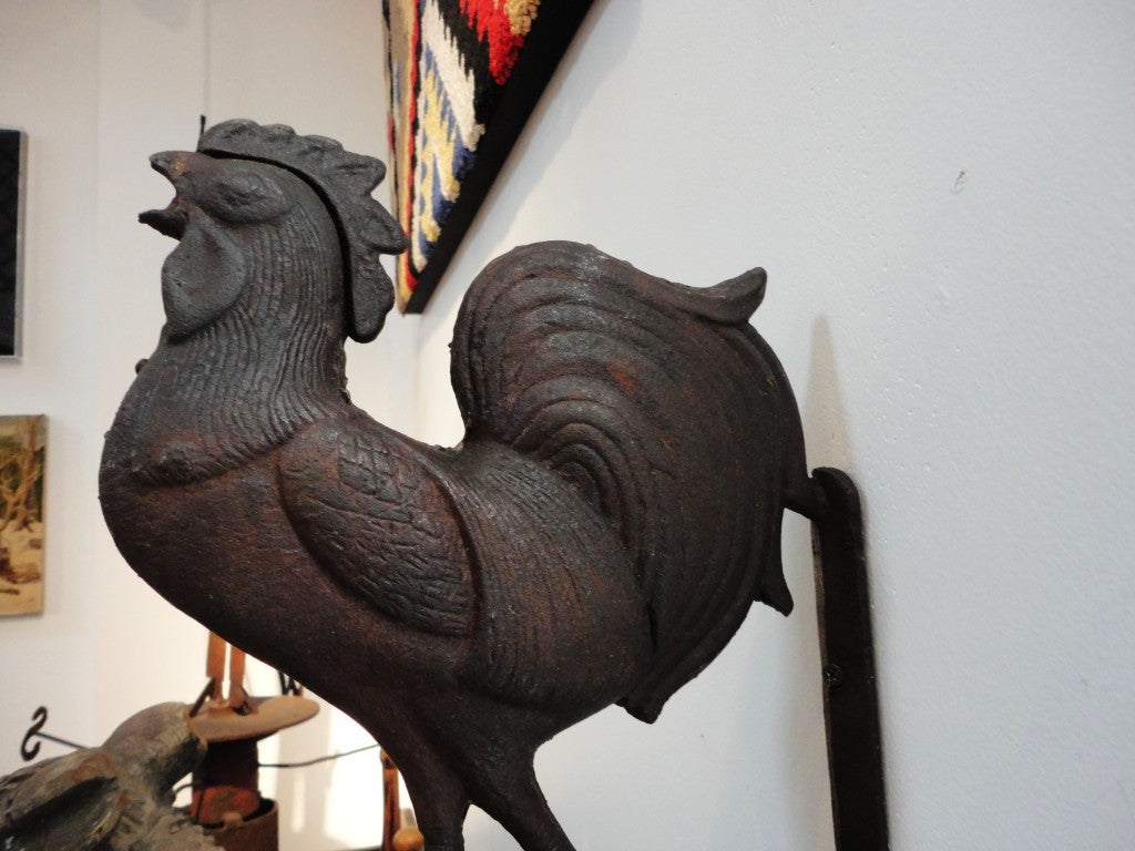 19th Century Rare & Unusual 19thc Rooster  Wall Mount Dinner Bell