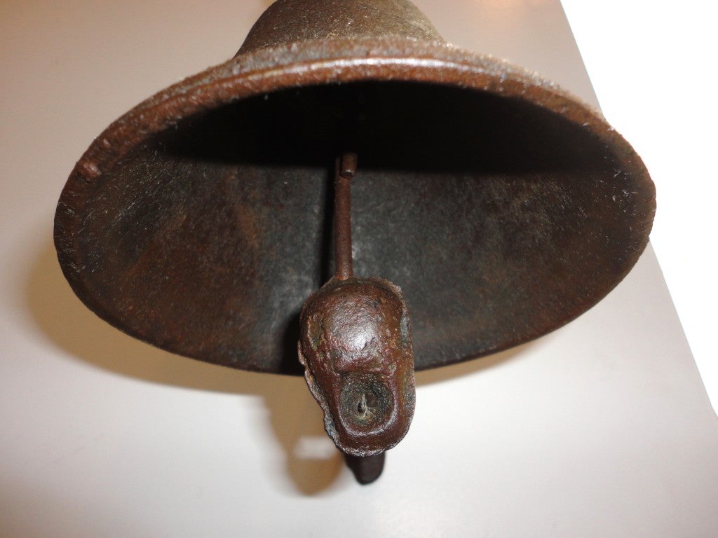 Rare & Unusual 19thc Rooster  Wall Mount Dinner Bell 1