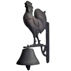 Antique Rare & Unusual 19thc Rooster  Wall Mount Dinner Bell